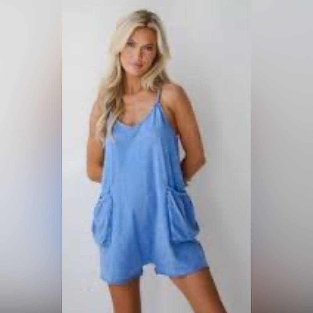 New In Women’s Romper Blue With Pocket Size M